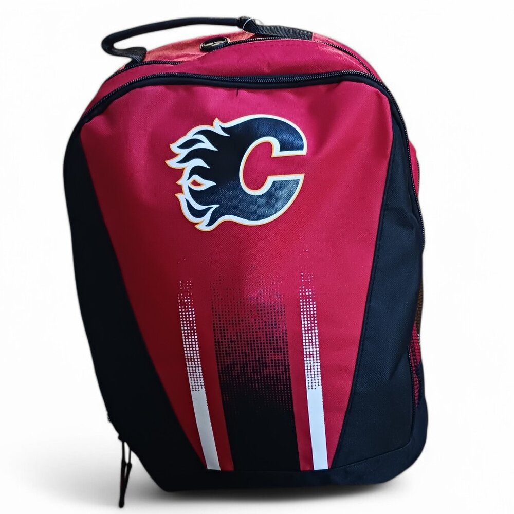2016 Stripe Calgary Flames Laptop Backpack Unisex Official NHL Merchandise NWT